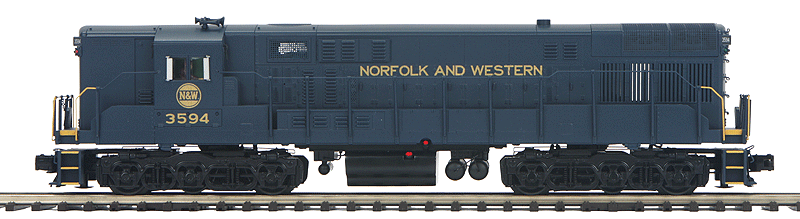 FM H24-66 Trainmaster w/Proto-Sound 3.0 - 3-Rail w/Scale Wheels - Premier(R) -- Norfolk & Western (blue, yellow, Hamburger Logo)