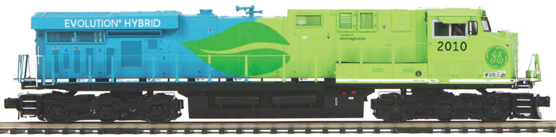 GE ES44AC - 3-Rail w/Proto-Sound 3.0 & Scale Wheels - Premier(R) -- General Electric #2010 (Hybrid Demonstrator, blue, green)