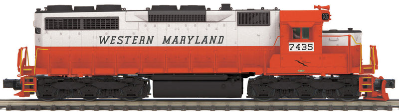 EMD SD35 - 3-Rail w/Proto-Sound 3.0 & Scale Wheels - Premier(R) -- Western Maryland #7435 (red, white, black)