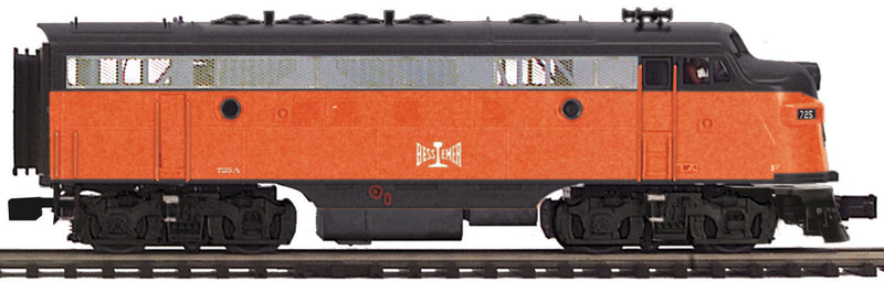 EMD F7A - 3-Rail w/Proto-Sound 3.0 & Scale Wheels - Premier(R) -- Bessemer & Lake Erie #725 (orange, black)