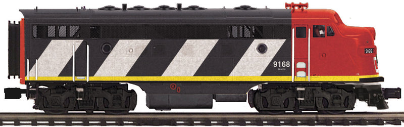 EMD F7A - 3-Rail w/Proto-Sound 3.0 & Scale Wheels - Premier(R) -- Canadian National #9168 (black, red, white Stripes)