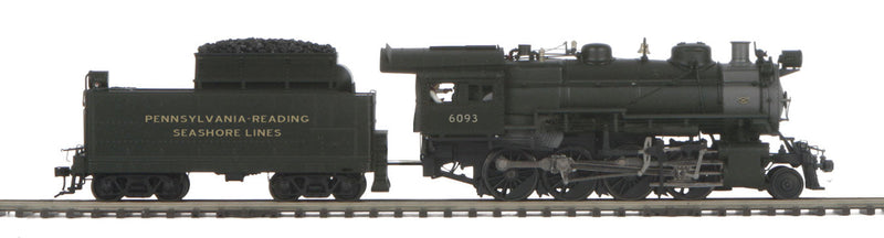Class H10s 2-8-0 Consolidation - 3-Rail, Scale Wheels, Proto-Sound 3.0 Premi -- Pennsylvania-Reading Seashore #6093 (black, graphite)