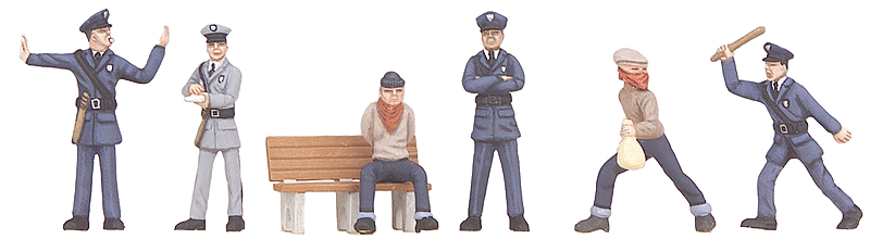 Pedestrians -- 6 Piece Figure Set Cops & Robbers
