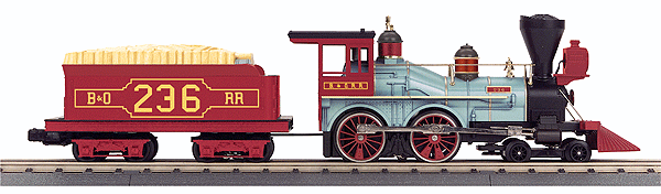 RailKing(R) Steam 4-4-0 General w/Proto-Sound 3.0 - 3-Rail -- Baltimore & Ohio #236 (light blue, red, black)