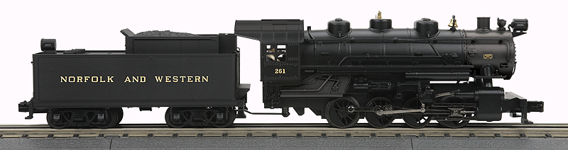 0-8-0 - 3-Rail w/Proto-Sound 3.0 - RailKing(R) Imperial(TM) -- Norfolk & Western #261 (black, graphite)