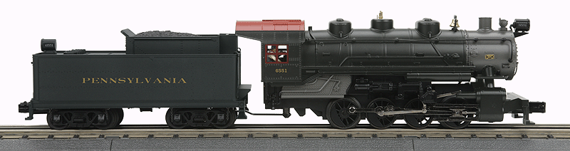 0-8-0 - 3-Rail w/Proto-Sound 3.0 - RailKing(R) Imperial(TM) -- Pennsylvania Railroad #6551 (black, graphite Tuscan)