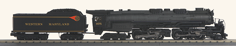 2-6-6-6 Allegheny - 3-Rail w/Proto-Sound 3.0 - RailKing(R) Imperial(TM) -- Western Maryland #975 (black, graphite, red, yellow, Fireball Logo)