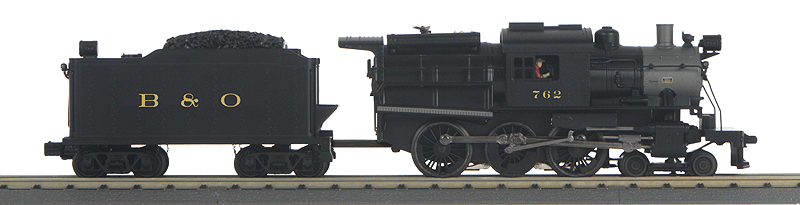 4-6-0 Camelback w/Proto-Sound 3.0 - 3-Rail - RailKing(R) Imperial -- Baltimore & Ohio #762 (black, graphite)