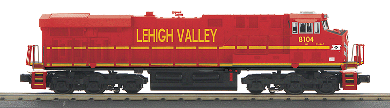 GE ES44AC w/Proto-Sound 3.0 - 3-Rail - RailKing(R) Imperial -- Norfolk Southern #8104 (Lehigh Valley Heritage, Cornell Red, yellow)