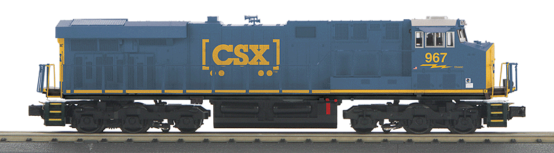 GE ES44AC w/Proto-Sound 3.0 - 3-Rail - RailKing(R) Imperial -- CSX #967 (blue, yellow, 2011 Boxcar Logo)