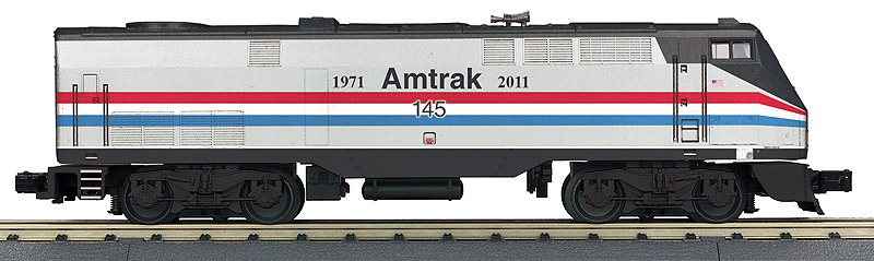 GE P40/42 Genesis w/Proto-Sound 3.0 - 3-Rail  - RailKing(R) -- Amtrak #145 (40th Anniversary Phase III, Equal red, white, blue Stripes)