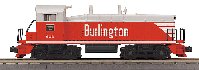 EMD NW2 w/Proto-Sound 3.0 - Scale 3-Rail - RailKing(R) -- Chicago, Burlington & Quincy #605 (Chinese Red, gray)