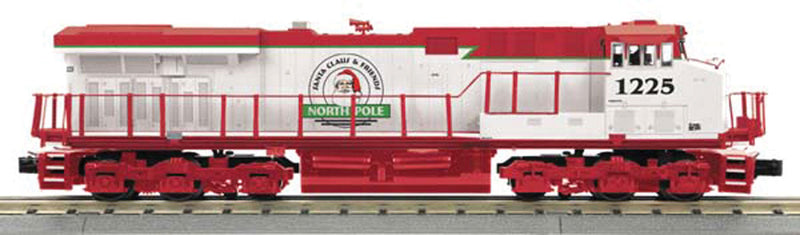 GE ES44AC - 3-Rail w/Proto-Sound 3.0 - RailKing(R) Imperial(TM) -- Christmas #1225 (white, red, green)