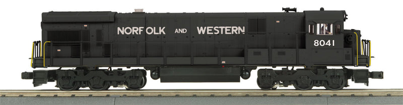Scale GE C30-7 - 3-Rail - Unpowered - RailKing(R) -- Norfolk & Western #8072 (black, white, Spelled-Out Roadname)