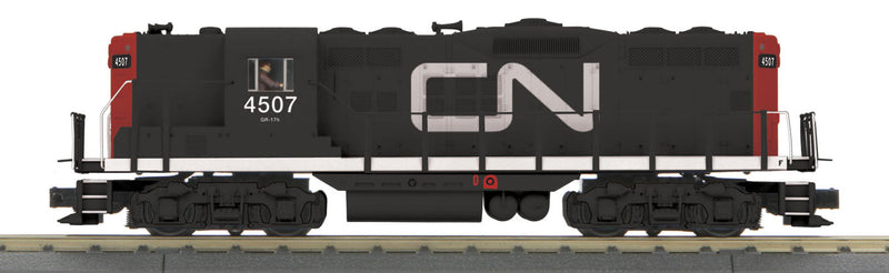 Scale EMD GP9 - 3-Rail w/Proto-Sound 3.0 - RailKing(R) -- Canadian National #4507 (black, red, white; Large Noodle Logo)