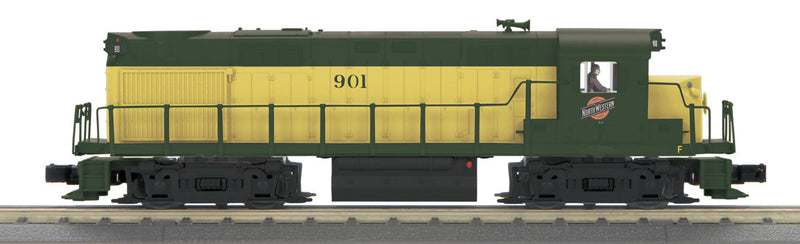 Scale Alco RS27 - 3-Rail w/Proto-Sound 3.0 - RailKing(R) -- Chicago & North Western #901 (yellow, green)