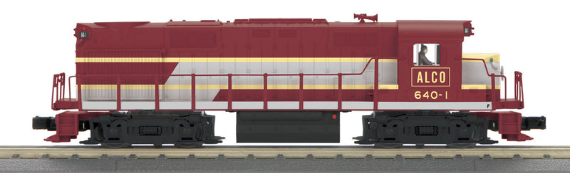 Scale Alco RS27 - 3-Rail w/Proto-Sound 3.0 - RailKing(R) -- Alco #640-1 (Demonstrator Scheme, maroon, gray, yellow)-1