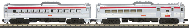 Budd RDC Railcar 2-Car Set - 3-Rail w/Proto-Sound 3.0 - RailKing(R) -- Port Authority of Allegheny County (silver, red)