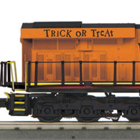 GE ES44AC w/Caboose - 3-Rail w/Proto-Sound 3.0 -- Halloween #1631 (orange, yellow, black; Happy Halloween" Slogan)