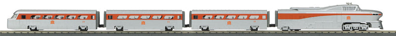 Aerotrain Passenger Train - 3-Rail with Proto-Sound 3.0 - RailKing(R) -- Locomotive, 2 Cars, Observation, Rock Island 3