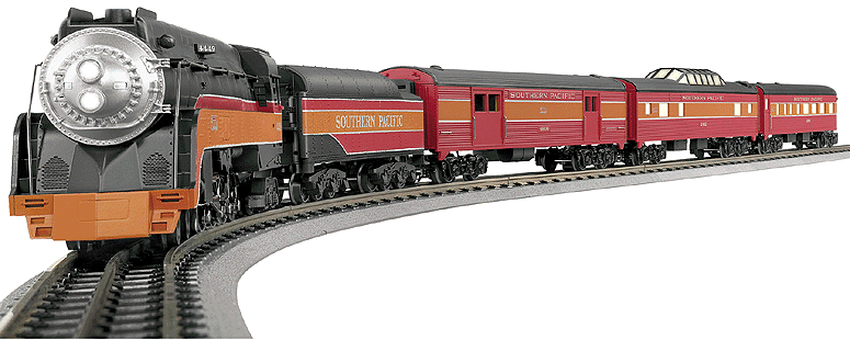 Railking Steam Passenger Ready to Run Train Set w/Loco Sound -- Southern Pacific "Daylight" 4-8-4 Bantam w/Track & Pack