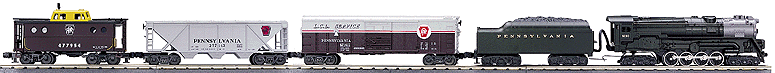 Railking Steam Freight Ready to Run Train Set w/Loco Sound -- Pennsylvania Railroad 6-8-6 Bantam Turbine w/Track & Pack