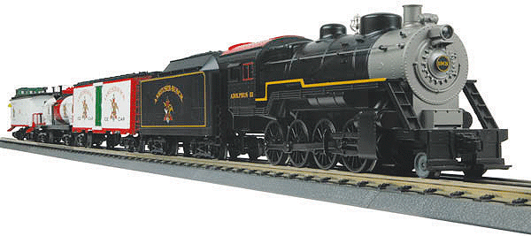 RailKing Steam Freight RTR Trainset w/Proto-Sound 2.0 -- Anheuser-Busch RealTrax 31 x 51" Z-500 Power Pack 2-8-0 w/Tender & 3 Cars