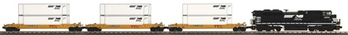Imperial Series Diesel Freight RTR Trainset w/Proto-Sound 2.0 -- RailKing RealTrax 31 x 51" Z-500 Power Pack NS SD70ACe w/3 Freight Cars