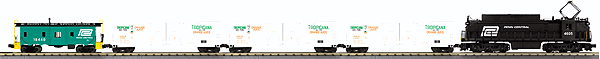 RailKing(R) Electric Freight Fruit Train-Only Set w/Proto-Sound 2.0 - 3-Rail -- Penn Central E33 Rectifier, 3 Tropicana Double-Door Boxcars, Bay Window Cabo