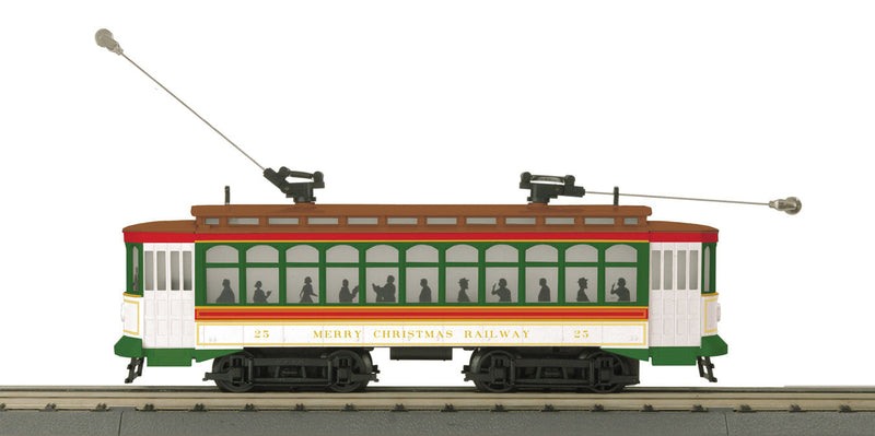 Brill Semi-Convertible Trolley - 3-Rail Proto-Sound 3.0 - RailKing -- Christmas 25