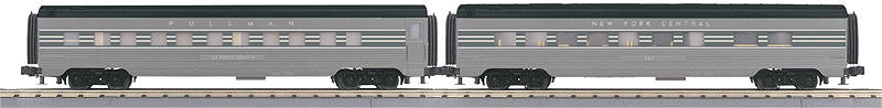 60' Streamlined ABS Sleeper/Diner Set - 3-Rail - Ready to Run - RailKing(R) -- New York Central Cascade Wonder, #685 (1940 20th Century Limited 2-Tone Gray