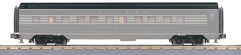 60' Streamlined ABS Coach - 3-Rail - Ready to Run - RailKing(R) -- New York Central Imperial Crown (1940 20th Century Limited 2-Tone Gray)