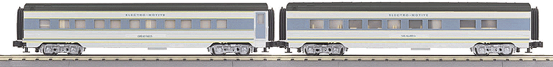 RailKing 60' Streamlined ABS Sleeper/Diner Set -- EMD