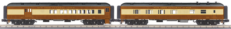 60' Madison Heavyweight Combine/Diner Set - 3-Rail - Ready to Run - RailKing(R -- New York Central (brown, ivory, black)