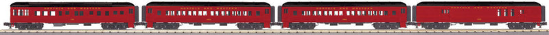 60' Madison Heavyweight 4-Car Set - 3-Rail - Ready to Run - RailKing(R) -- Norfolk & Western (Tuscan, black)