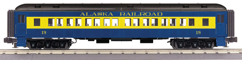 60' Madison Heavyweight Coach - 3-Rail - Ready to Run - RailKing(R) -- Alaska Railroad (blue, yellow)