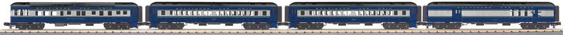 4-Car 60' Madison Passenger Set - 3-Rail - Ready To Run - RailKing -- Baltimore & Ohio (blue, gray)