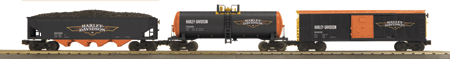 RailKing 3-Car Freight Set -- Harley-Davidson