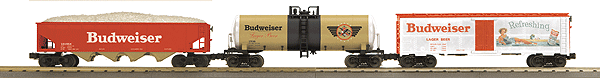RailKing 3-Car Freight Set -- Budweiser