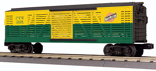RailKing(R) Stock Car - 3-Rail - Ready to Run -- Chicago & North Western #5138 (green, yellow)