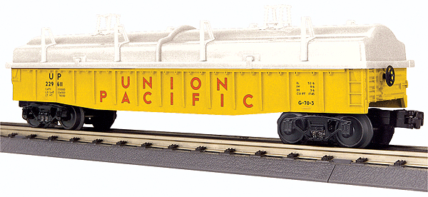 RailKing(R) Gondola w/Coil Cover - 3-Rail - Ready to Run -- Union Pacific #229611 (Armour Yellow, silver)