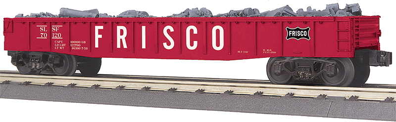 Gondola w/Junk Load - 3-Rail - Ready to Run - RailKing(R) -- St. Louis-San Francisco #70120 (red, white, Billboard Frisco)