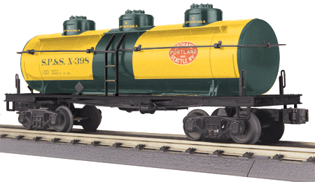 3-Dome Tank Car - 3-Rail - Ready to Run - RailKing(R) -- Spokane, Portland & Seattle