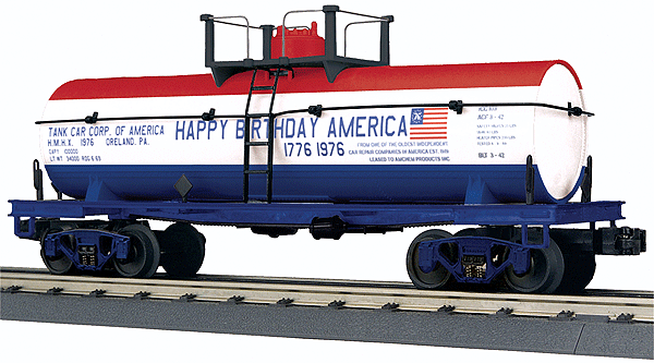 Tank Car - 3-Rail - Ready to Run - RailKing(R) -- Tank Car Corp. of America #1976 (Bicentennial Scheme, red, white, blue)