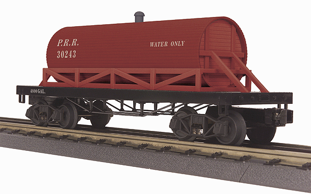 19th Century Wood Tank Car - 3-Rail - Ready to Run - RailKing(R) -- Pennsylvania Railroad #30243 (Boxcar Red, black)