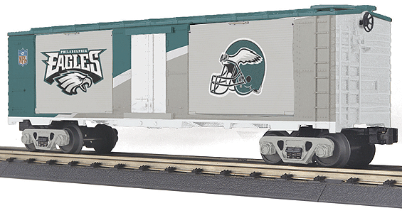 RailKing National Football League 40' Window Boxcar w/Helmets -- Philadelphia Eagles
