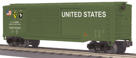 RailKing Steel Ore Car w/Load - 3-Rail - Ready to Run -- Reading #856 (green, yellow, Billboard Italic Lettering)