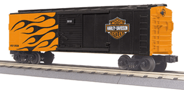 RailKing Boxcar -- Harley-Davidson (Flames)