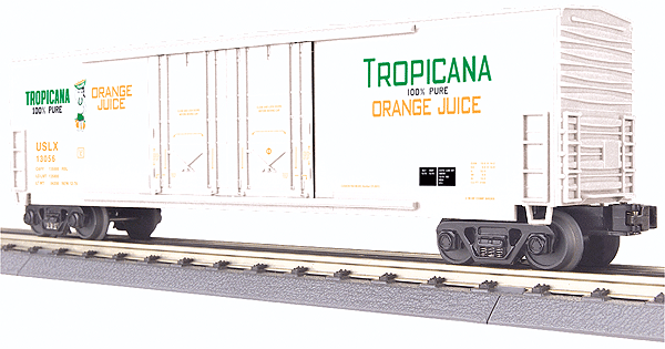 RailKing(R) 50' Double Plug-Door Boxcar - 3-Rail - Ready to Run -- Tropicana Orange Juice #13056 (white)