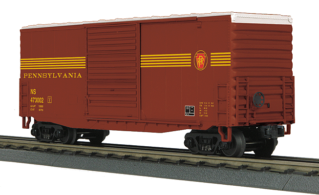 40' Hi-Cube Boxcar - 3-Rail - Ready to Run - RailKing(R) -- Norfolk Southern #473002 (Pennsylvania Heritage, Tuscan, yellow)